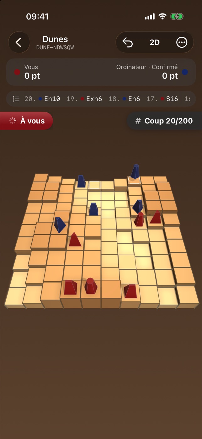 Partie avec le thème Désert sur le terrain Dunes